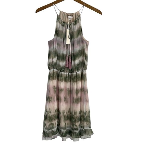 NWT Lavender Brown Lilac and Green Mini Dress Size Extra Small - Picture 1 of 14